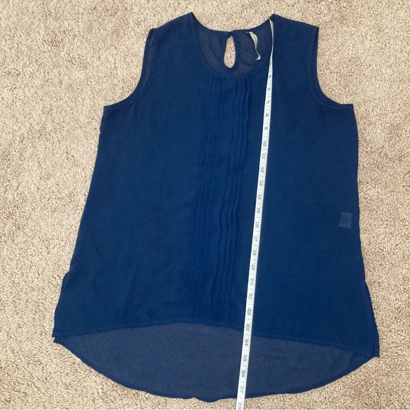 Paper Crane Women’s Semi Sheer Parachute Sleeveless Blouse Blue Top Medium Size - Picture 7 of 11